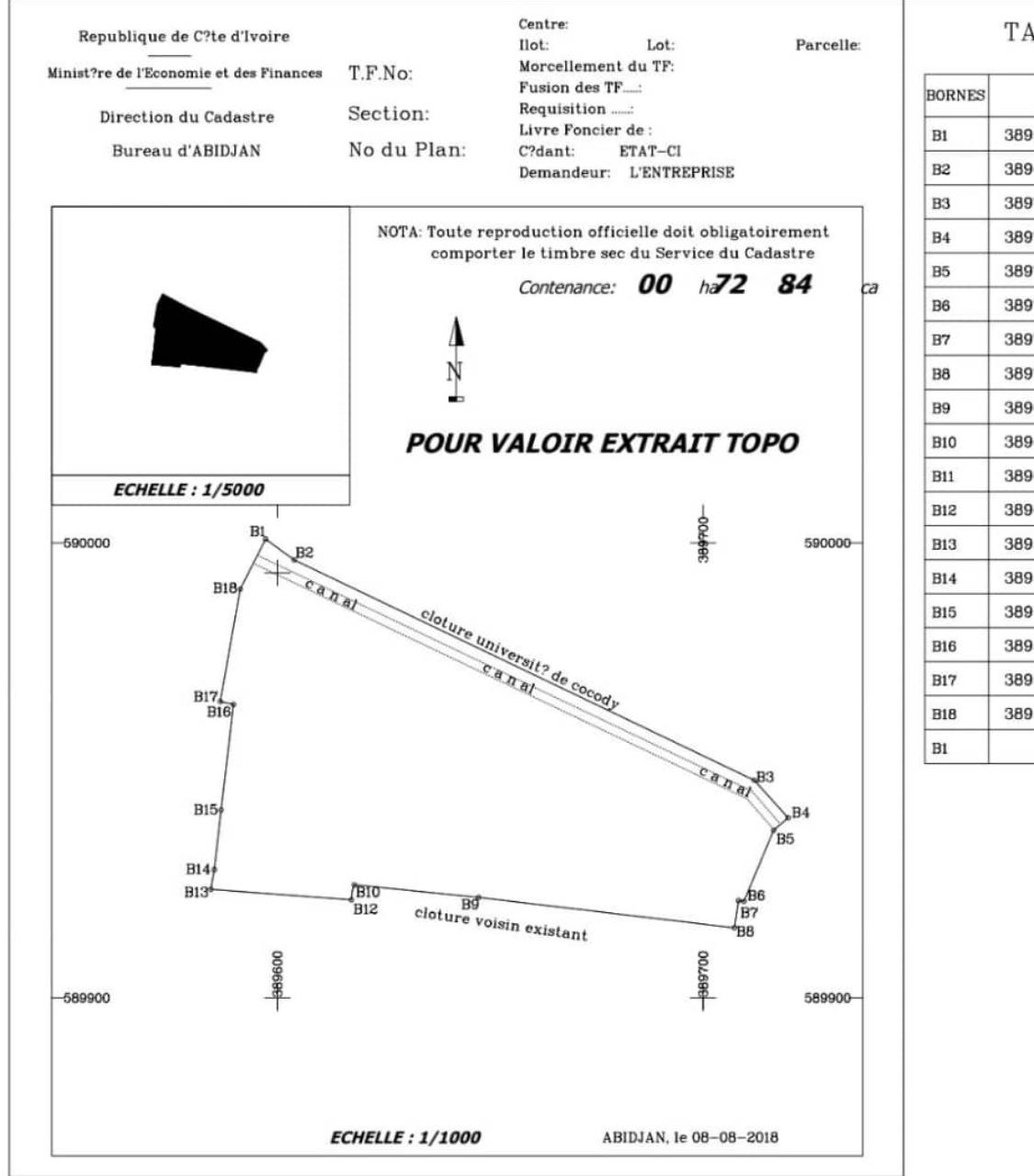 Vente d'un Terrain à 5.500.000.000 FCFA  : Abidjan-Cocody centre (Ambassade )