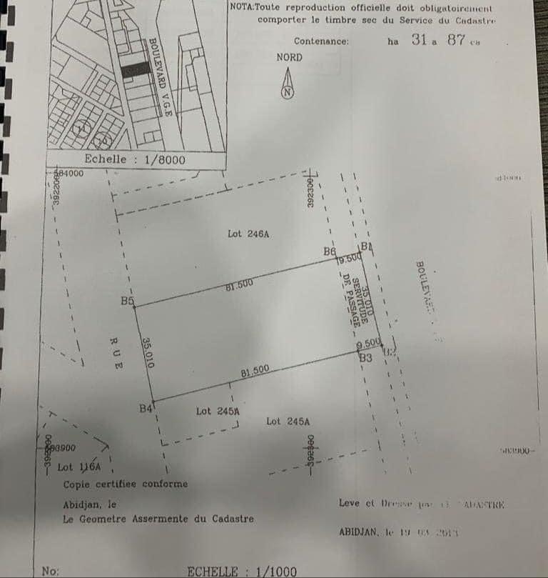 Vente d'un Terrain à 1.500.000 FCFA  : Abidjan-Marcory (Zone 4 VGE )