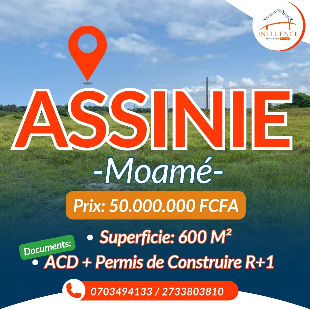 Vente d'un Terrain à 50.000.000 FCFA  : Assinie-Assinie ()